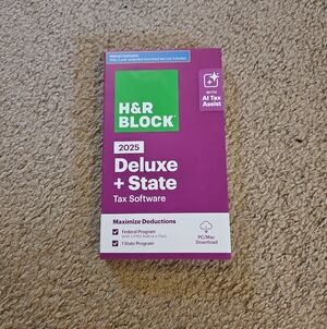 H&R Block 2025 Deluxe + State Tax Software - Purple